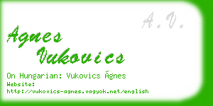 agnes vukovics business card